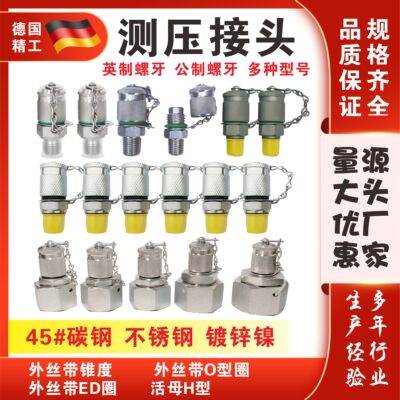 PT测压接头高压HF测压软管阀门接头压力表公制美制挖机配件