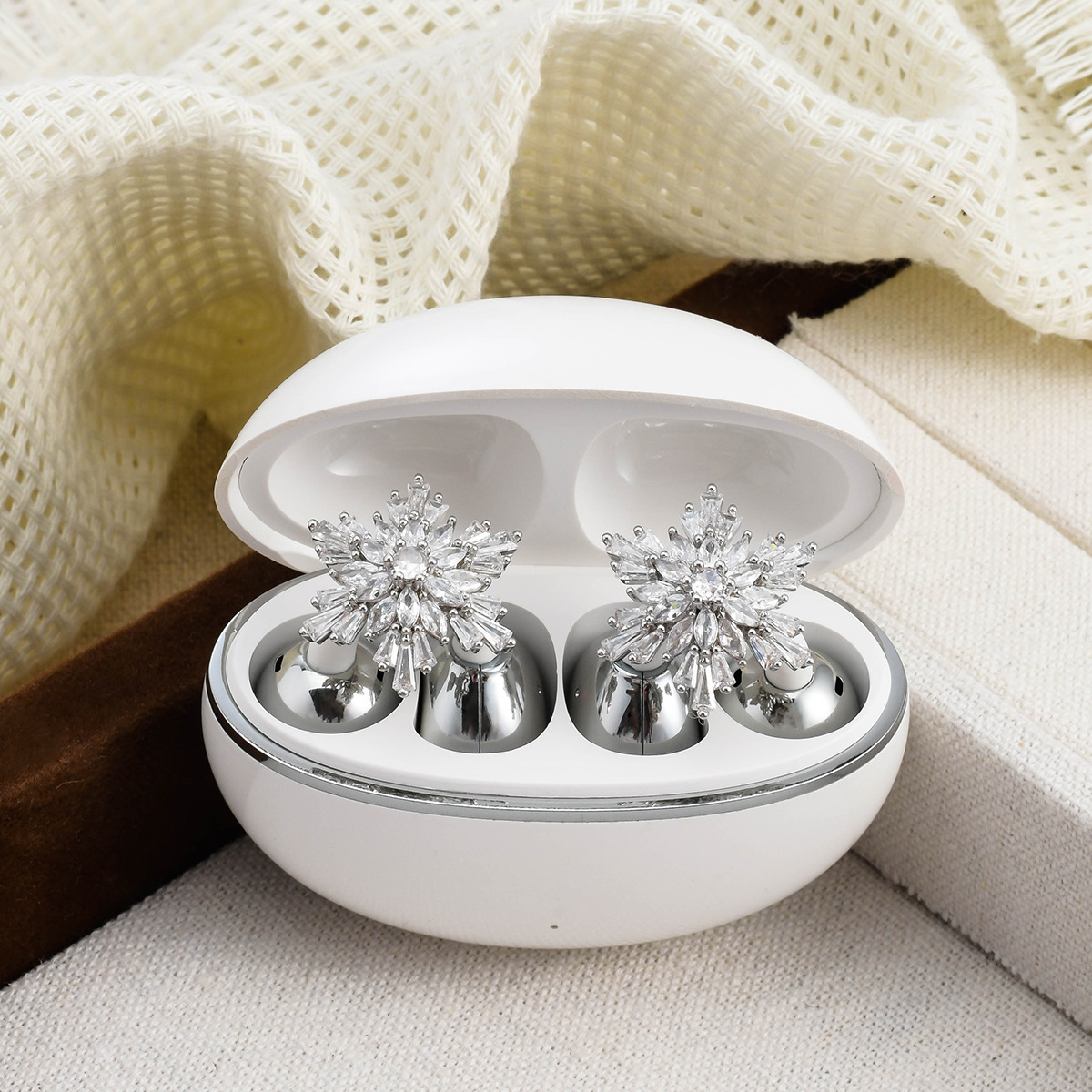 适用于freeclip2耳机钻扣旋转雪花耳夹扣clip小众高级感耳饰配饰