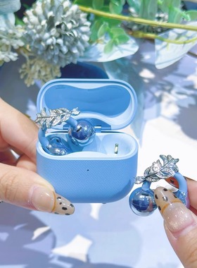 适用freeclie2耳机钻扣小香羽毛爆闪钻扣时尚个性小众耳夹配饰女