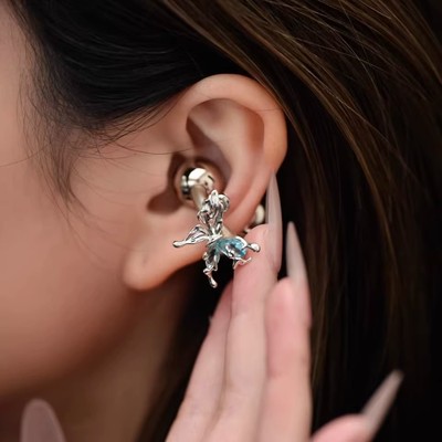 【蓝晶蝴蝶】适用Freeclip1/2代耳夹式耳机钻扣可拆卸蓝牙diy配饰