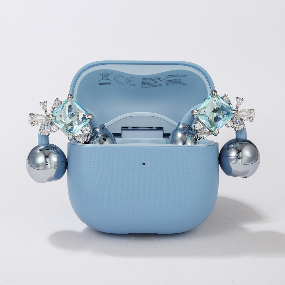 适用于freeclip2耳机钻扣晶蝶银棱耳夹扣华为巴黎时尚周耳饰配饰