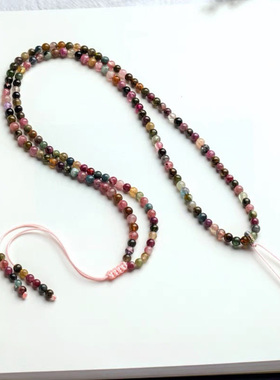 新中式糖果色碧玺项链挂件绳毛衣链女国风高级感八宝罗盘吊坠挂绳