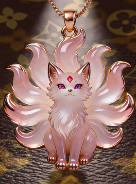 国风九尾狐金属项链吊坠2026马年新款气质高颜值宫廷风优雅古典