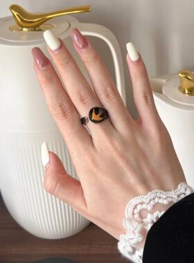 燕巢飞燕大漆戒指复古新中式手绘手作优雅古典风格国风清冷感百搭