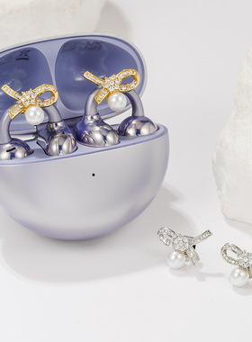 适用freeclie2代耳夹式耳机钻扣珍珠蝴蝶结时尚夹扣蓝牙diy装饰扣