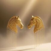 复古设计精致时尚 新中式 马年巴洛克流苏战马耳钉耳夹小众个性 饰品