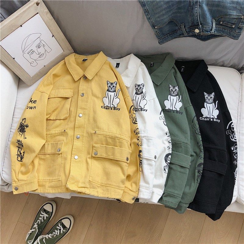 1404-3-S608-P75男装平铺新款港风日系外套夹克精品潮M，男装夹克，星座1404-3