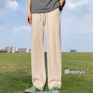 男女1404-1-K309-p30腿裤子棉麻长裤中裤运动裤子休闲裤潮图片