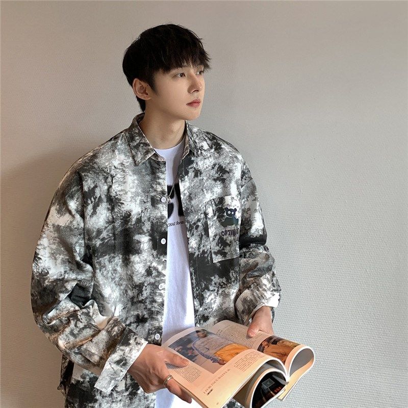 1404-2-c35-P55新款时尚青少年潮流港风衬衫，男装衬衫，星座1404-3