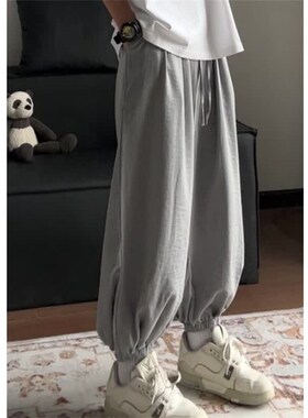 男女1404-1-K361-p40腿裤子棉麻长裤九分裤运动裤子休闲裤潮