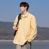 复古日系外情侣百搭潮男青少年衬衫1404-2-25111-p50，男装衬衫，星座1404-3