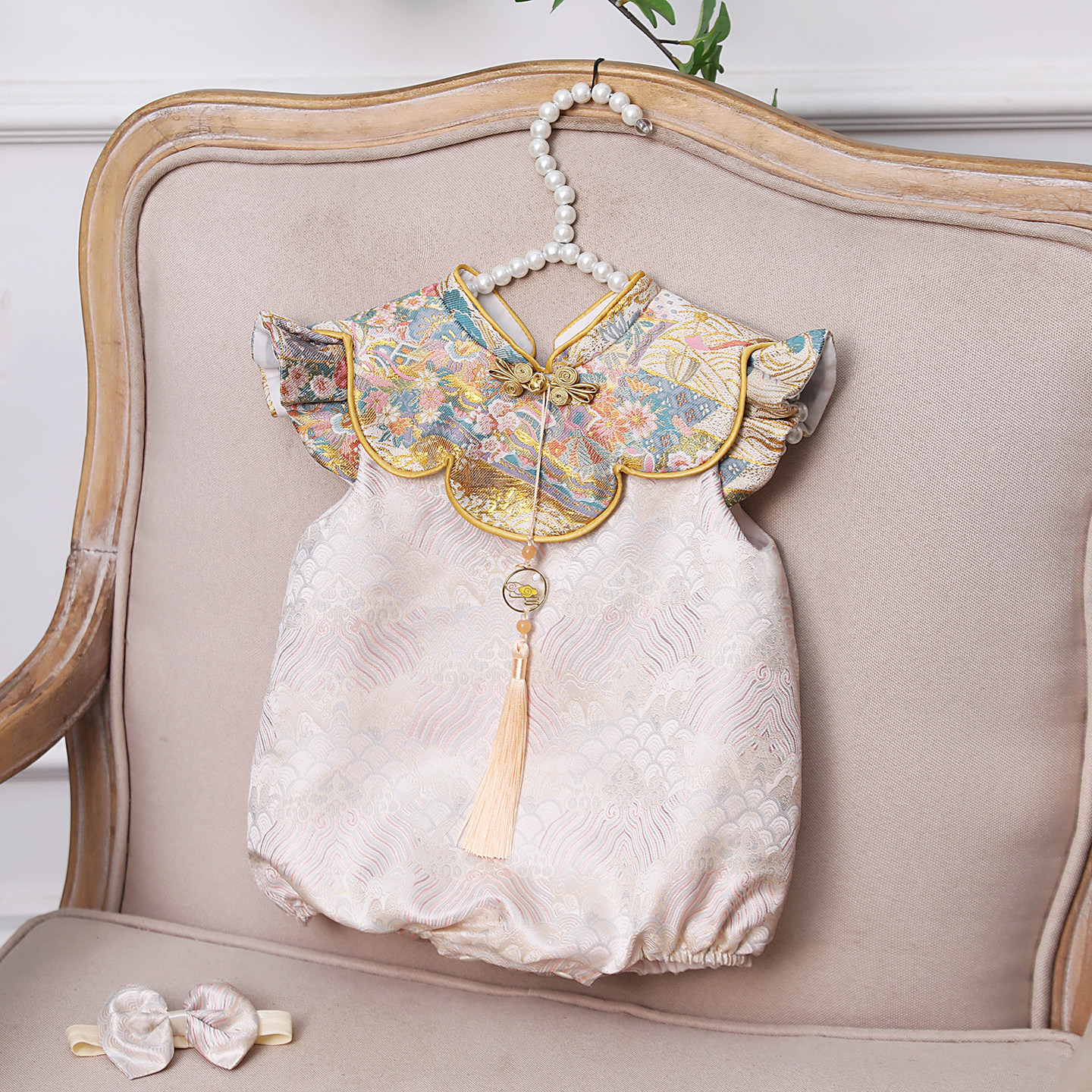 一周岁女宝宝礼服生日中式旗袍满月中国风女宝婴儿抓周宴唐装夏季