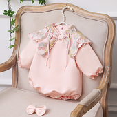 一周岁女宝宝礼服旗袍粉色新中式 秋冬 满月婴儿抓周百日宴衣服长袖