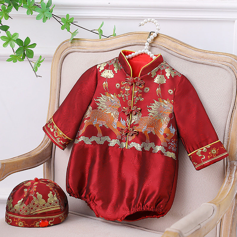 一周岁礼服男宝宝冠衣百日宴中国风中式红色唐装婴儿抓周衣服秋冬,童装/婴儿装/亲子装,唐装,淘宝优惠券,粉丝福利购,淘宝优惠卷