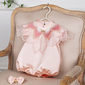 一周岁女宝宝礼服2025旗袍婴儿百日宴衣服中式 儿童抓周宴粉色夏季