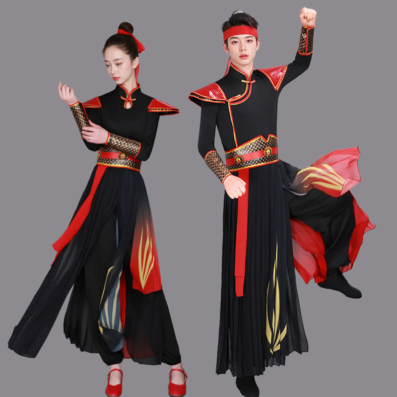 侠客行刀剑如梦演出服男女象王行扇舞古装骁舞蹈服装国风爵士舞服
