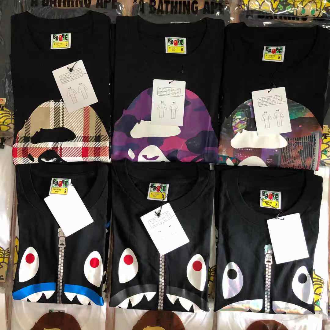 BAPE官方B品海盗折扣瑕疵品迷鲨鱼猿人头短袖潮牌男装休闲情侣T恤