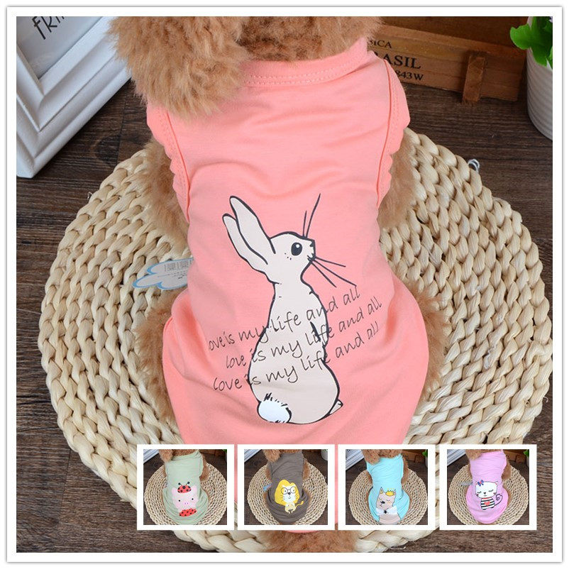 纯棉背心春夏装狗狗衣服泰迪幼犬小狗衣服比熊吉娃娃衣服宠物T恤