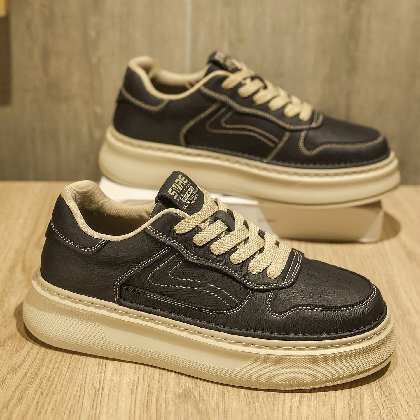 真皮男鞋冬季年轻人商务休闲黑色公务鞋软底舒适上班开车通勤皮鞋