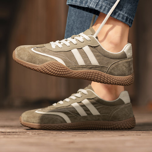 2026新款真皮软底德训帆布板鞋