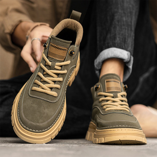 马丁靴男靴秋冬炸街工装 运动休闲工装 鞋 潮流高帮鞋 靴 韩版 2025新款