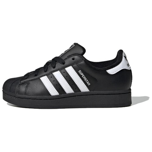 adidas originals Superstar 2 舒儿童跑步鞋 黑色 青少年 JH9977