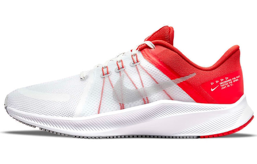 Nike Quest 4 轻便透气 低帮运动跑步鞋 白红拼色 DA1105-100