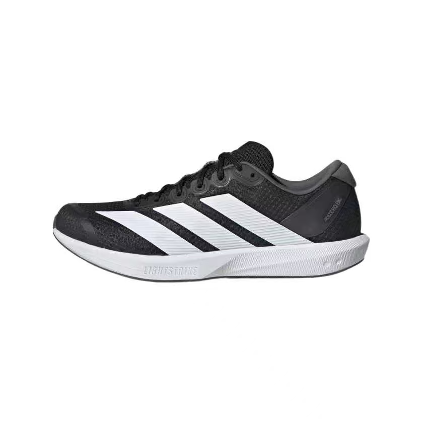 adidas 低帮 LightStrike 竞速跑步鞋 男女同款 黑白色 JP6528
