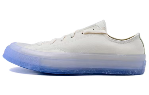Converse 透明果冻底 低帮休闲帆布鞋 男女同款 米白蓝色 171305C