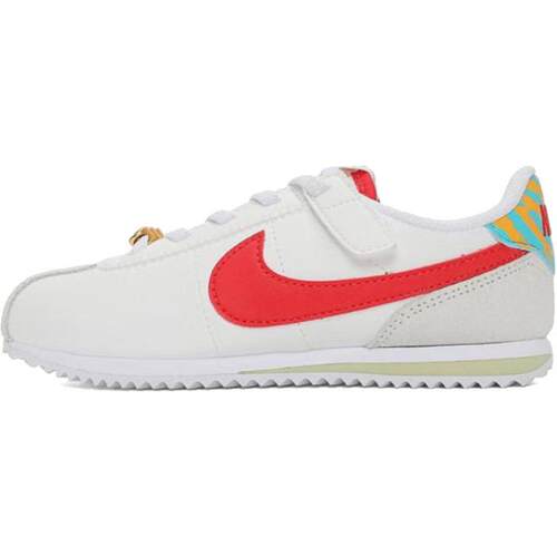 NikeCORTEZ 舒适魔术贴 低帮 儿童休闲鞋 白红色  HV6005-161