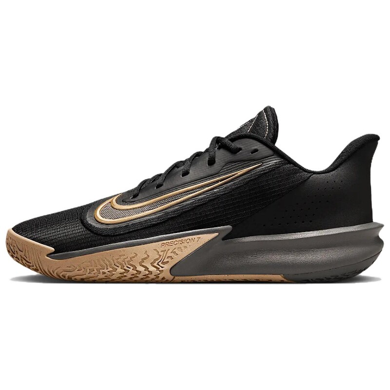 Nike Precision 7防滑耐磨 低帮 篮球鞋 男款 黑金色 FN4322-006