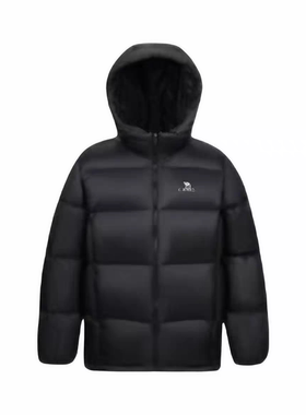 骆驼火山男女2026新款连帽黑色加厚保暖面包服M13CR07089H WR仓