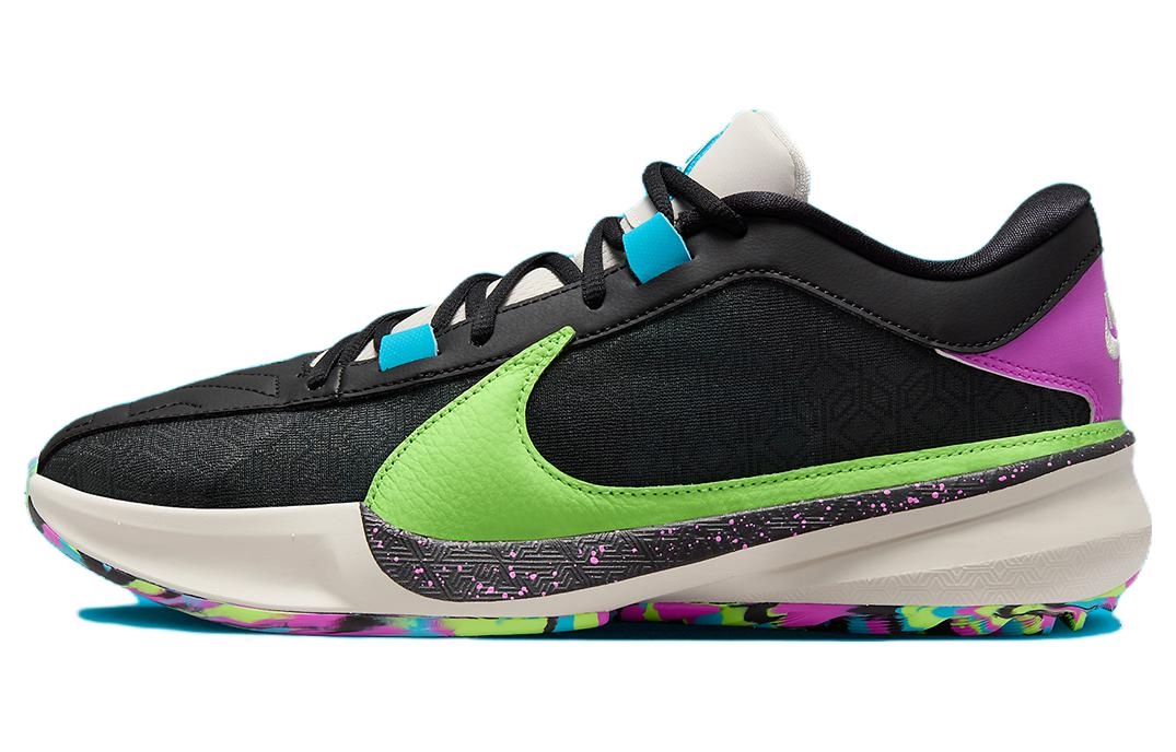 Nike Freak 5 防滑减震耐磨 低帮 篮球鞋 男款 黑绿 DX4996-002