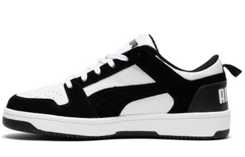 PUMA Rebound Layup LoSd防滑轻便低帮板鞋男女同款黑白370539-01