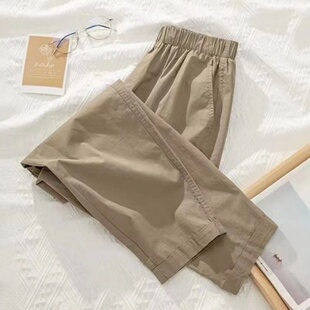 直筒裤 小个子八分休闲哈伦裤 老爹裤 百搭宽松显瘦高腰薄款 子 女夏季