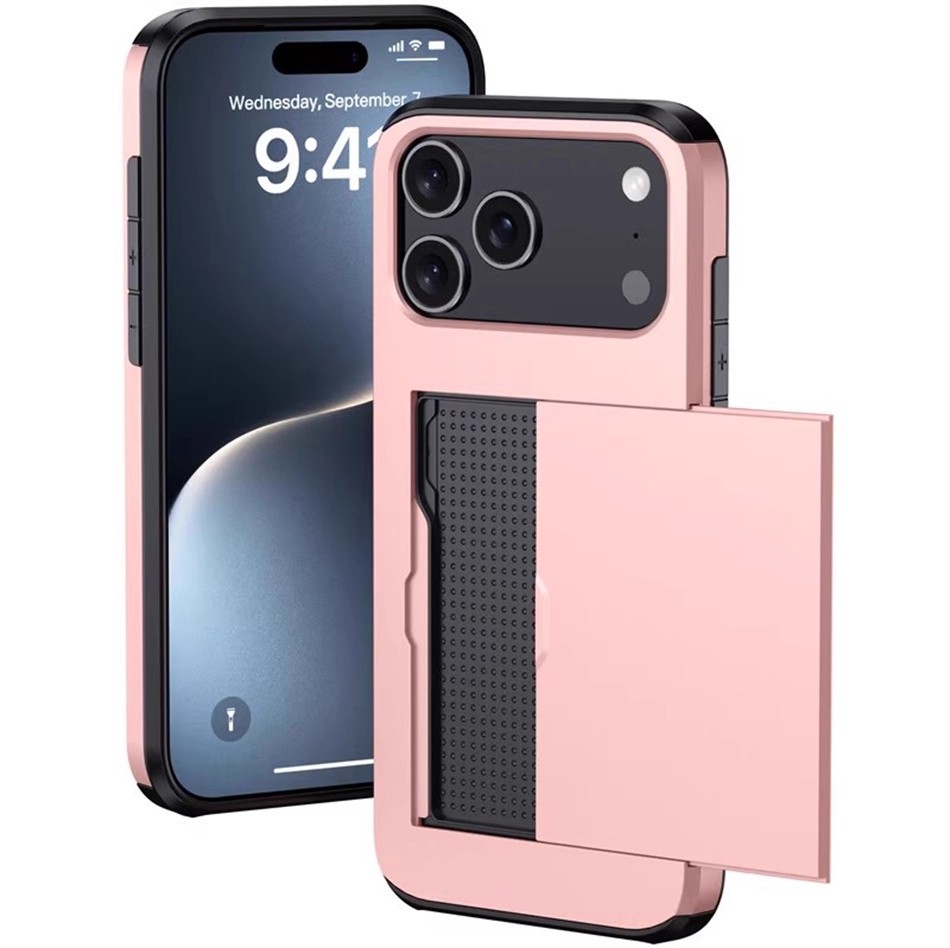 适用苹果17Promax手机壳隐藏放卡包iPhone16e外壳创意推盖可放卡15plus保护套14全包边防摔13mini带装卡槽12