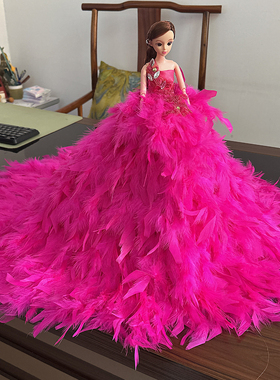 45*80cm洋娃娃婚纱娃娃大拖尾汽车摆件创意礼物公主女孩橱窗摆件