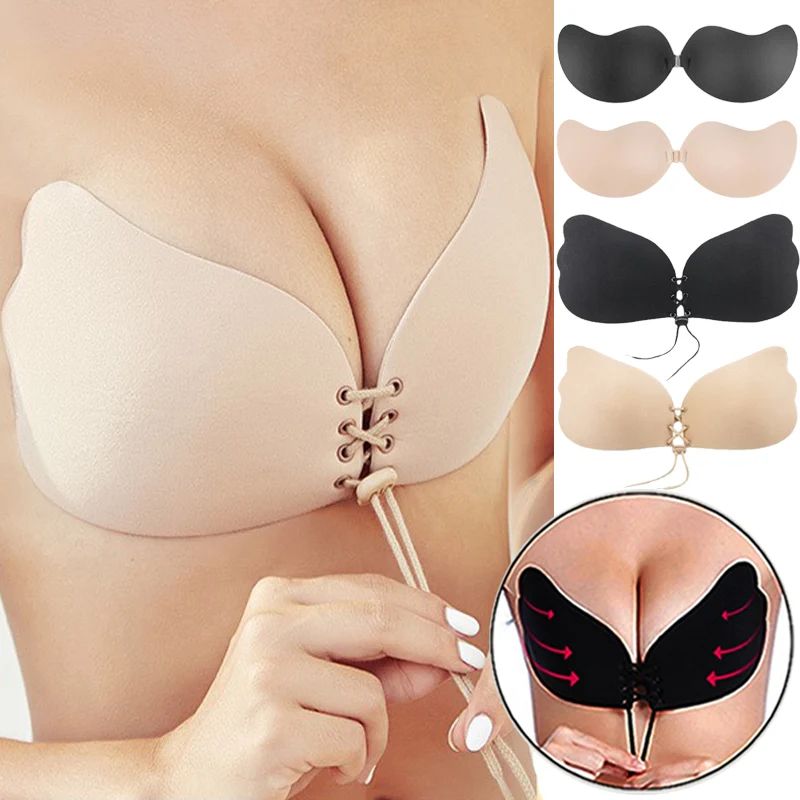 Women Self Adhesive Strapless Bandage Backless Solid Bra  Ge