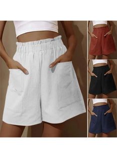 casual large Summer size colo women loose new shorts solid