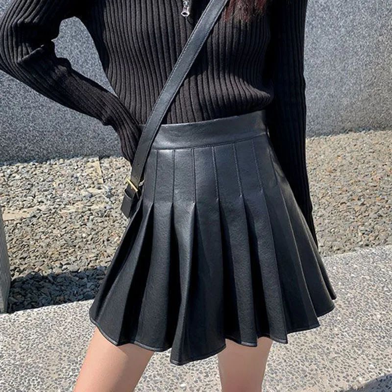 Lucyever 2023 Spring Summer Pleated Mini Skirt Women Sreetwe