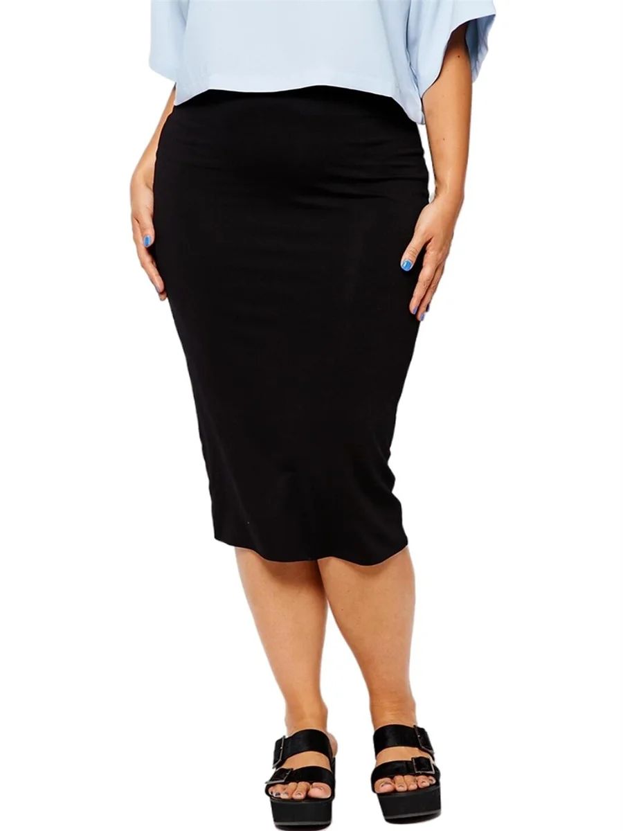 Plus Size Elegant Fashion Summer Spring Midi Skirt Women Cas