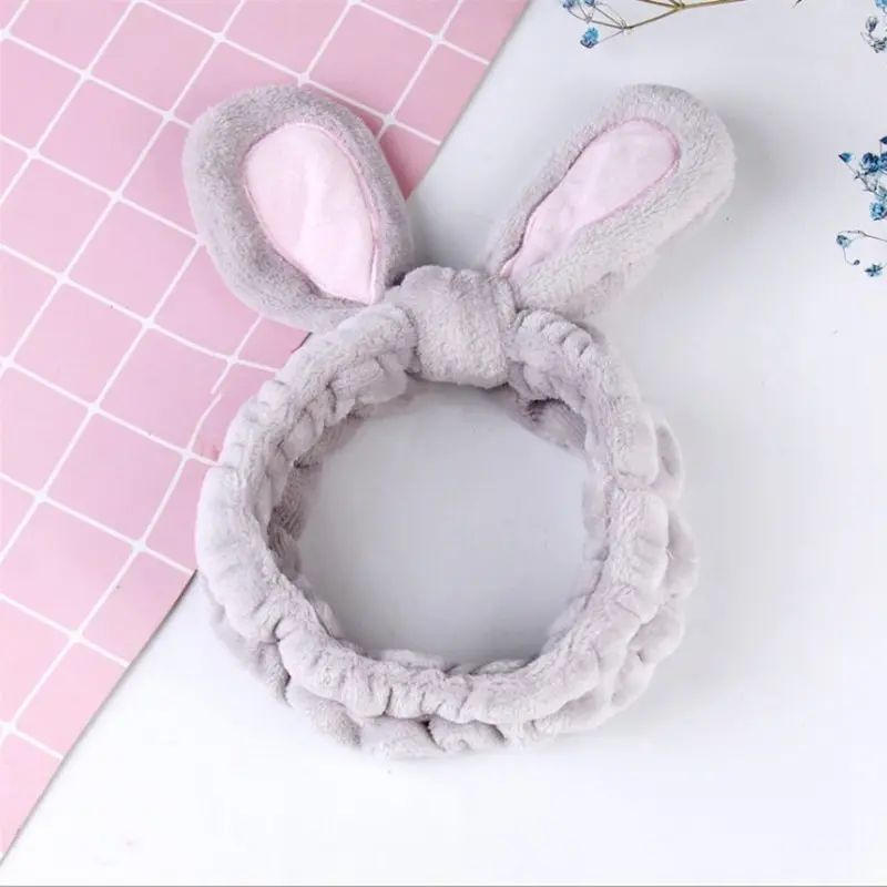 1 Pieces Womens Korean Style Simple Plush Rabbit Ears Headba