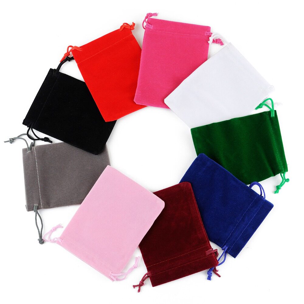50pcs 5x7 velvet bag drawstrings pouches small size jewelry