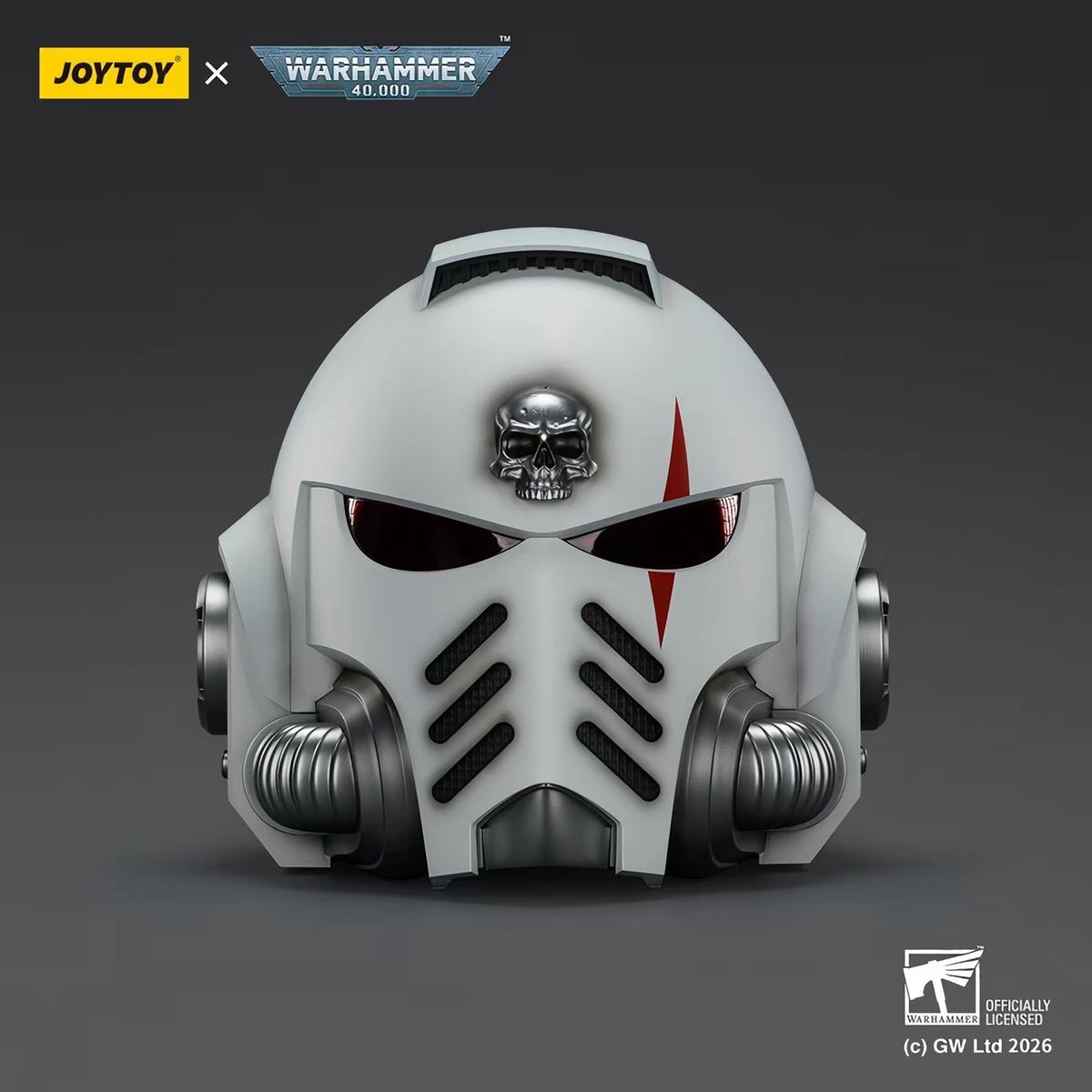 JOYTOY暗源战锤40K白疤军团 MkX头盔和底座1:1模玩手办礼物玩具男