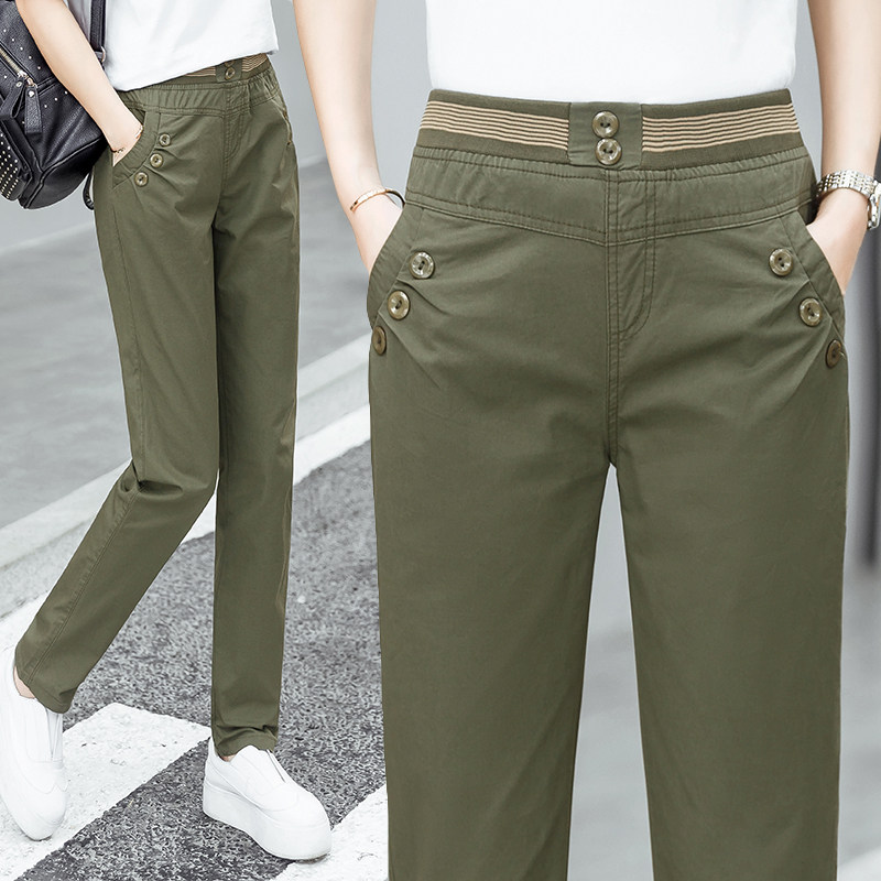 休闲裤女夏2025新款百搭宽松女士春秋长裤女薄款夏季纯棉工装裤子 - 欧美韩女衣柜出品