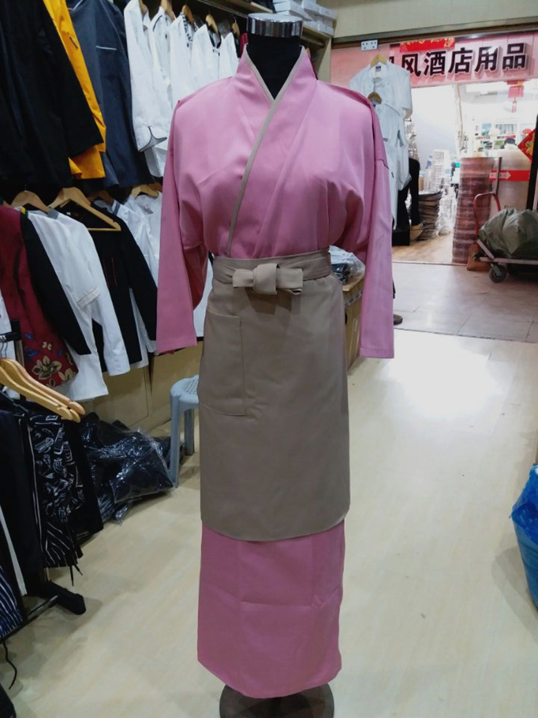 日式工作服女式料理服寿司服长款日式迎宾和服服装日韩餐厅订做款