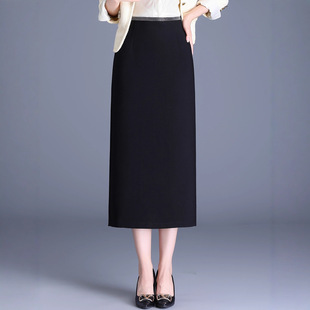 高腰西装垂感气质半身裙开叉后妈包臀裙女裙子2026春秋新款一步裙