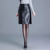 PU皮裙包臀裙女2026秋新款 高腰气质显瘦半身裙通勤a字中裙一步裙