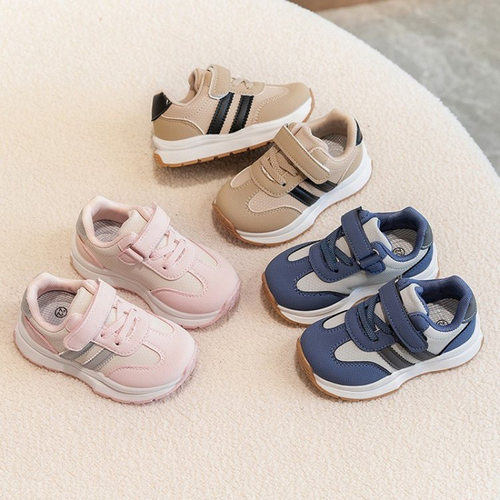 男童运动鞋春秋新款女童鞋子轻便皮面男宝宝学步鞋透气女童跑步鞋
