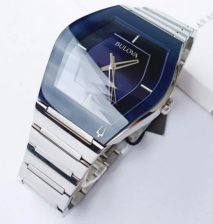 bulova宝路华modern gemini蓝色表盘男士手表96a258
